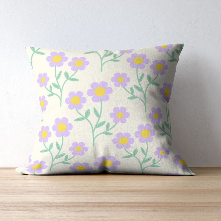 Purple Flowers Colourful Soft Sofa Cushion - Yililo