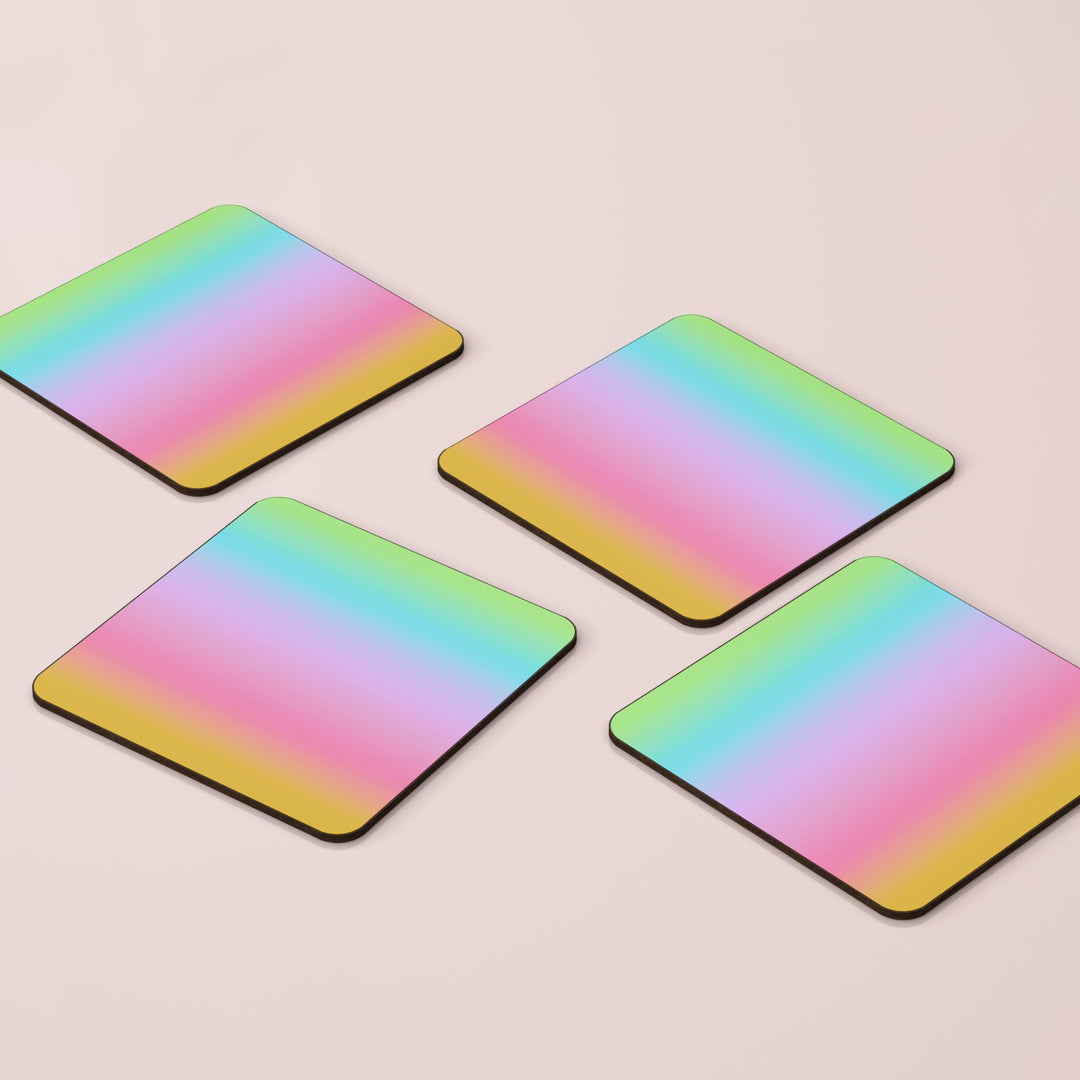 Rainbow Bliss Cork Coaster Set Of 4 - Yililo