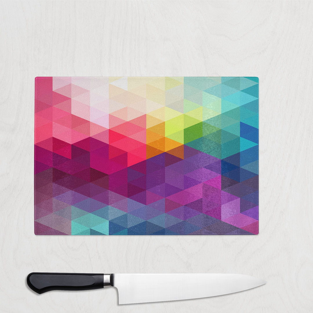 Rainbow Prism Glass Chopping Board - Yililo