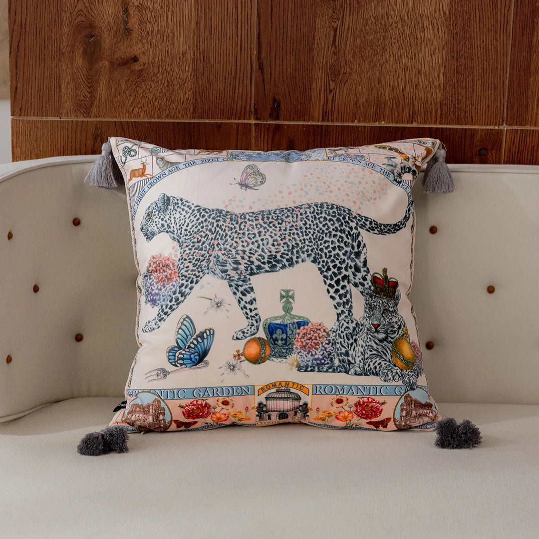 Regal Leopard Chinoiserie Cushion Cover - Yililo