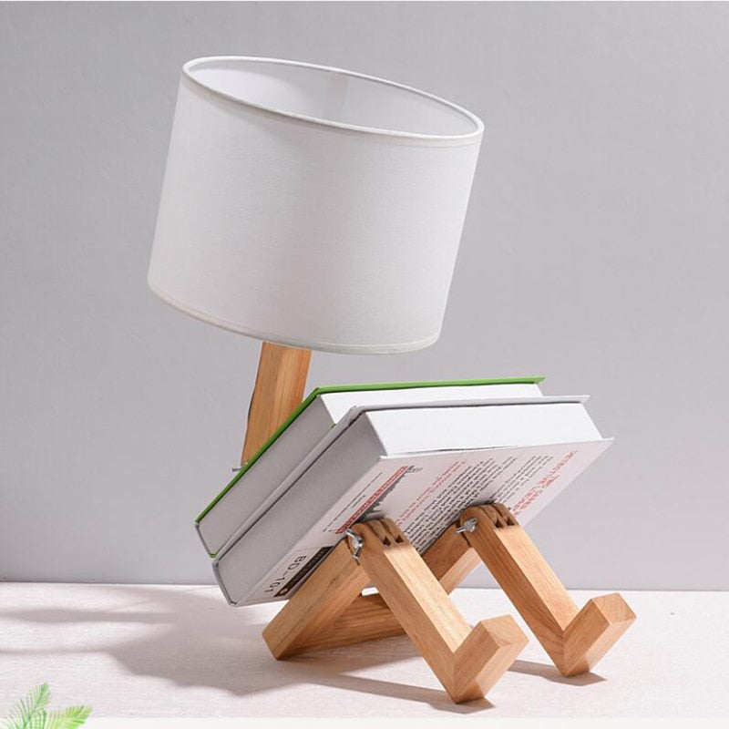 Robot Shape Wooden Table Lamp - Yililo