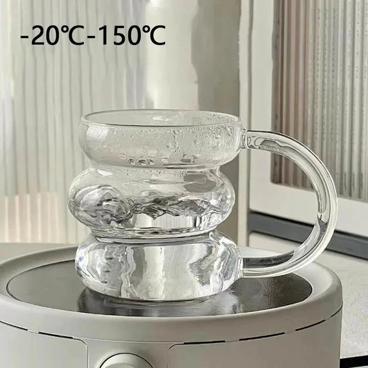 Irregular Curve Glass Coffee Mug - Yililo