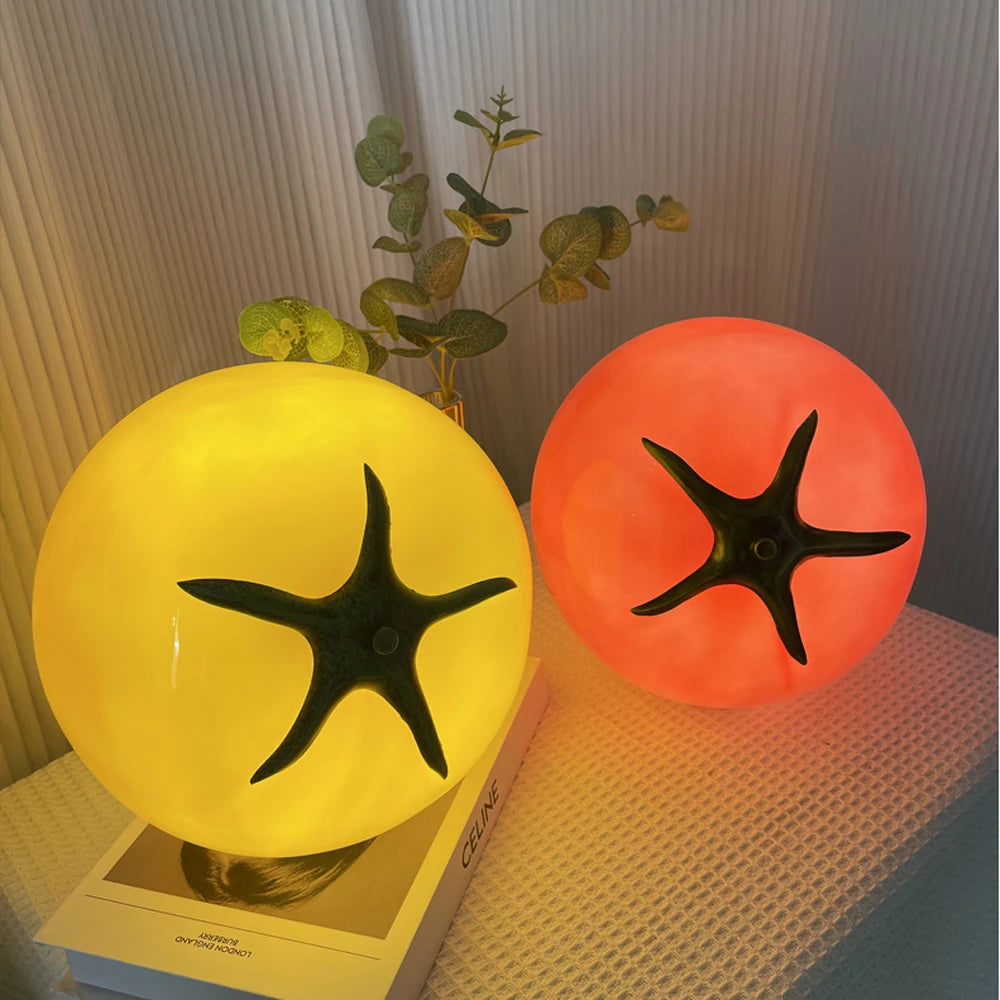 Tomato Shape Glass Table Lamp