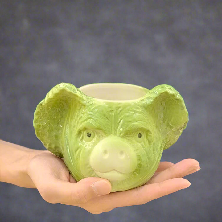 Cabbage Green Pig Mug