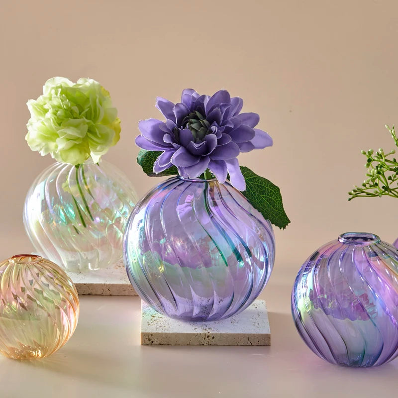 Colourful Iridescent Small Ball Vase
