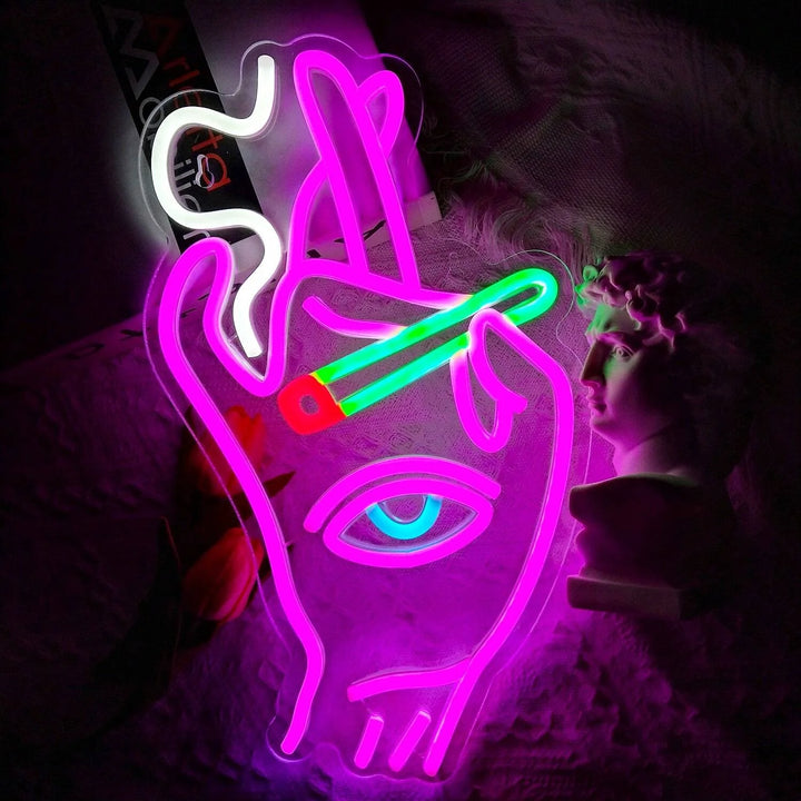 Smoking Hand Evil Eye Neon Style LED Light - Yililo