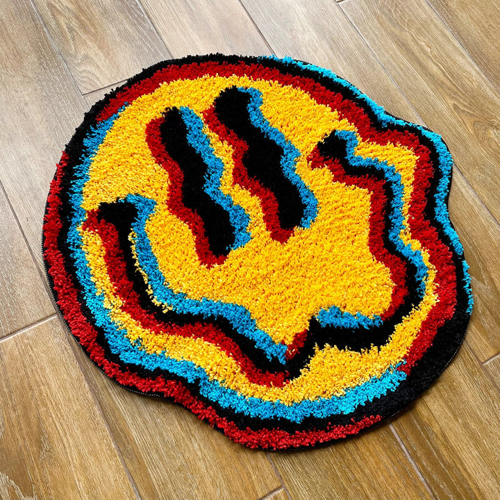 Trippy Smiley Face Small Rug