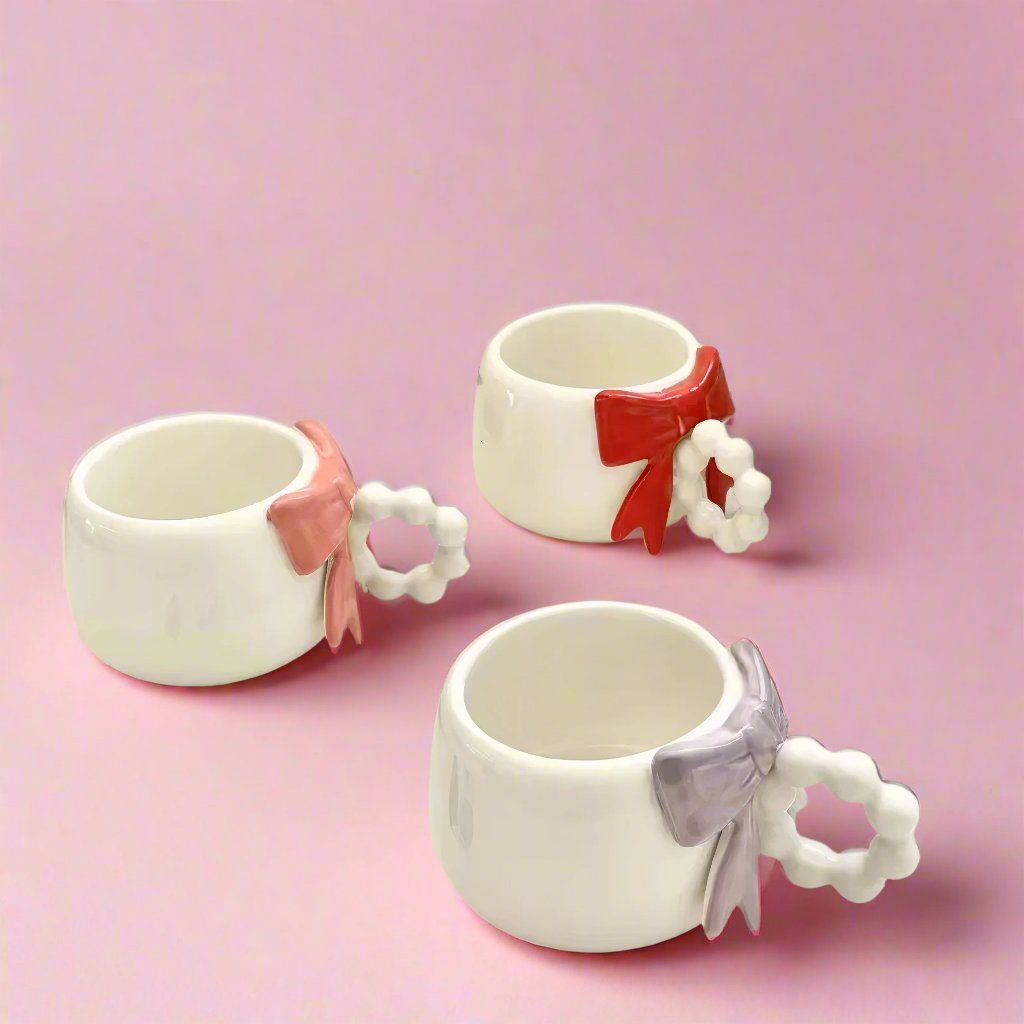 Bubble Handle Bow Mug And Spoon