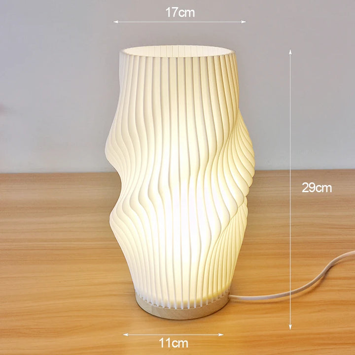 Curvy Cream Pleated Lamp - Yililo