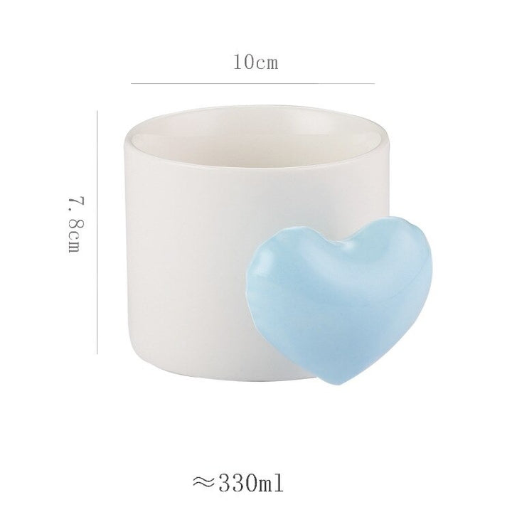 Pearl Effect Heart Handle Mug Kawaii Cute Cup - Yililo