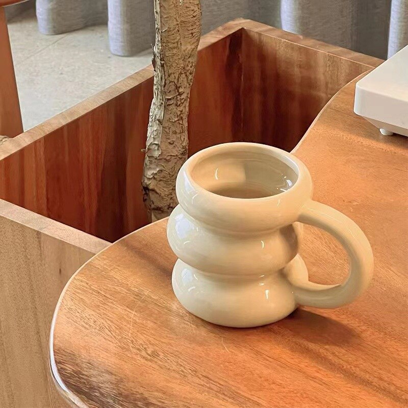 Chunky Nordic Irregular  Curve Mug Cup