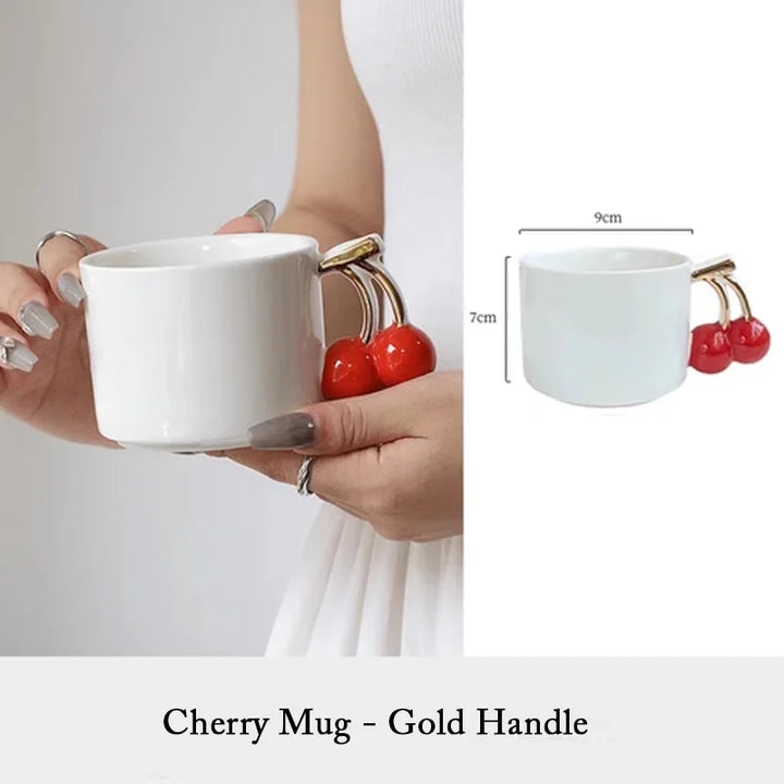 Cherry Handle Ceramic Mug - Yililo