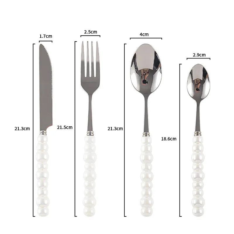 Bubble Cutlery White Set Of 4 - Yililo