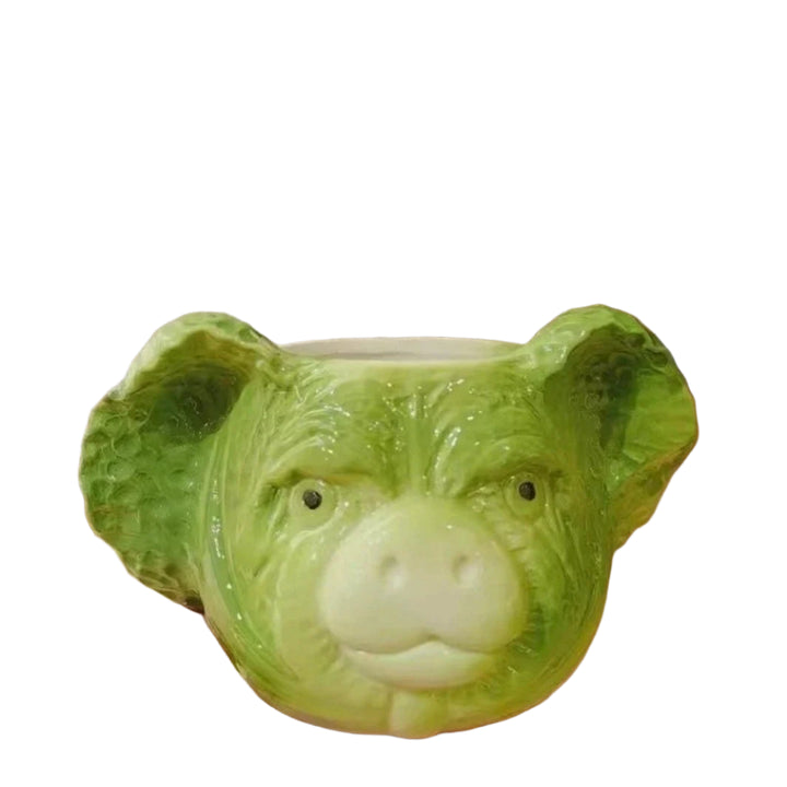 Cabbage Green Pig Mug