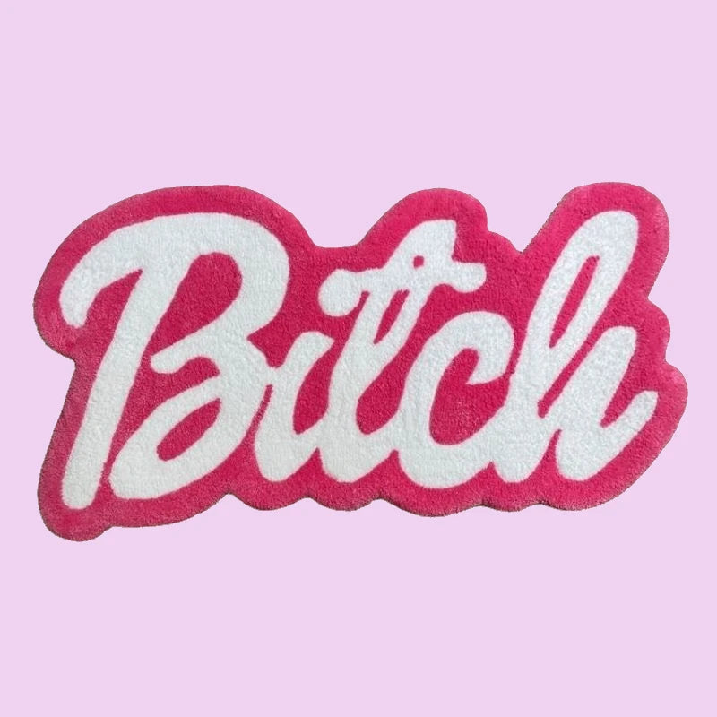 Pink Bitch Letter Rug