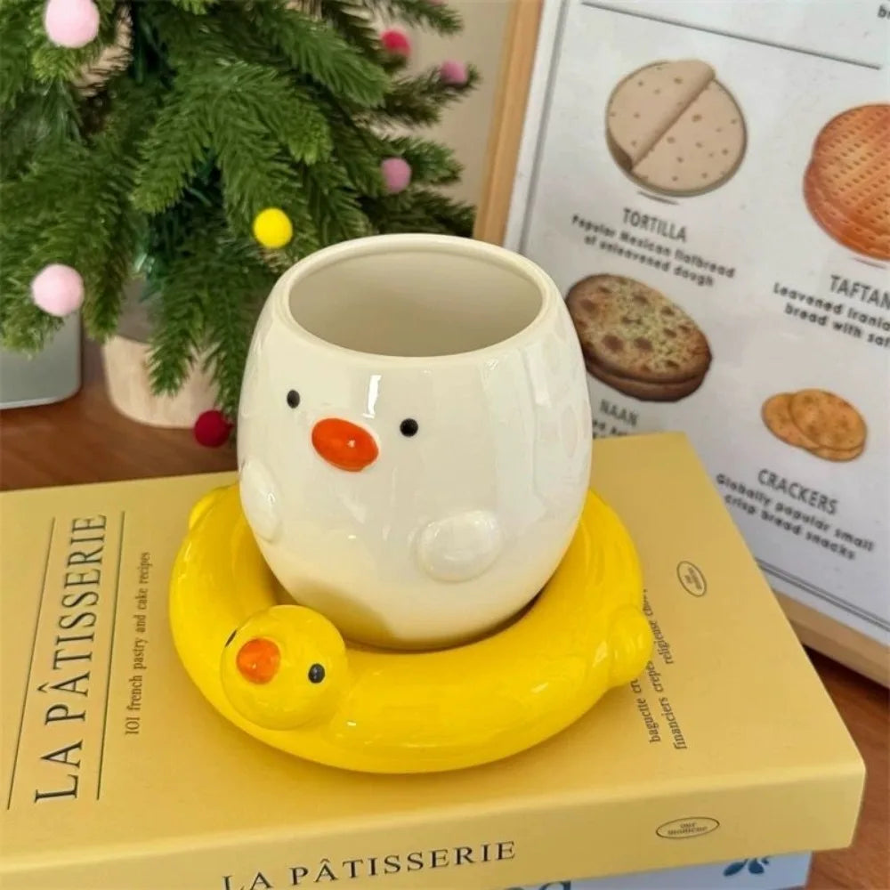 Adorable Duck Ceramic Mug with Yellow Floaty Base - Yililo