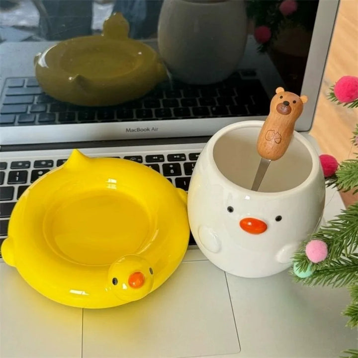 Adorable Duck Ceramic Mug with Yellow Floaty Base - Yililo