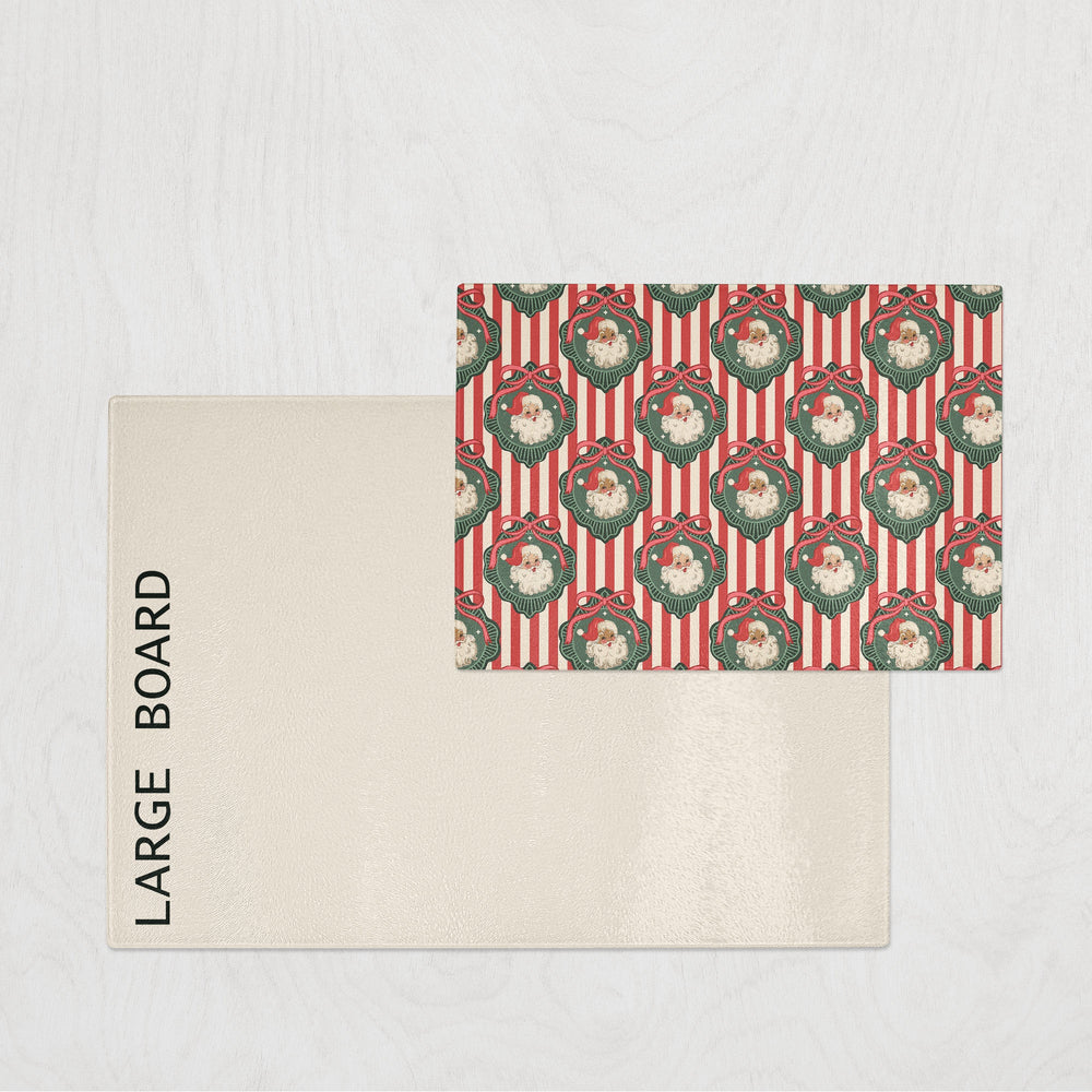Christmas Red Stripe Candy Glass Chopping Board