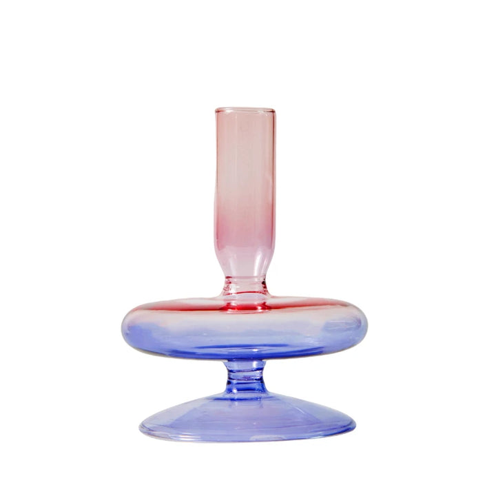 Rainbow Colour Glass Retro Candlesticks Taper Candle Holders - Yililo