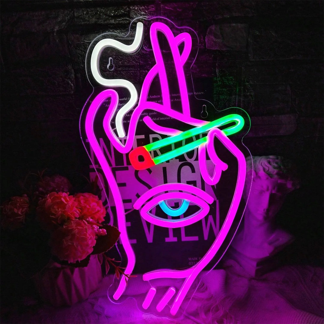 Smoking Hand Evil Eye Neon Style LED Light - Yililo