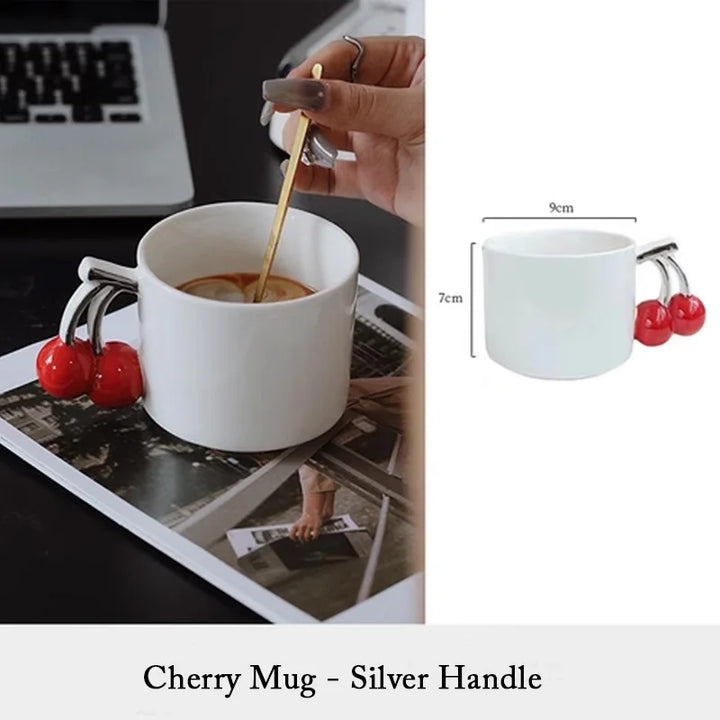 Cherry Handle Ceramic Mug - Yililo