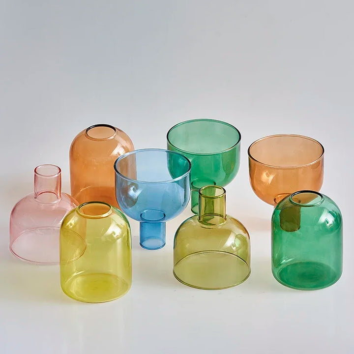 Coloured Glass Candle Holder for Pillar Candles