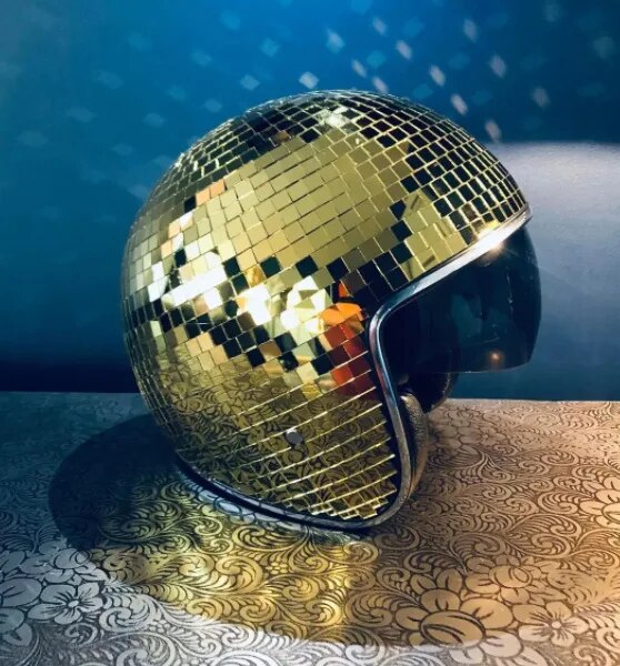 Disco Ball Silver Mirror Helmet Decor - Yililo