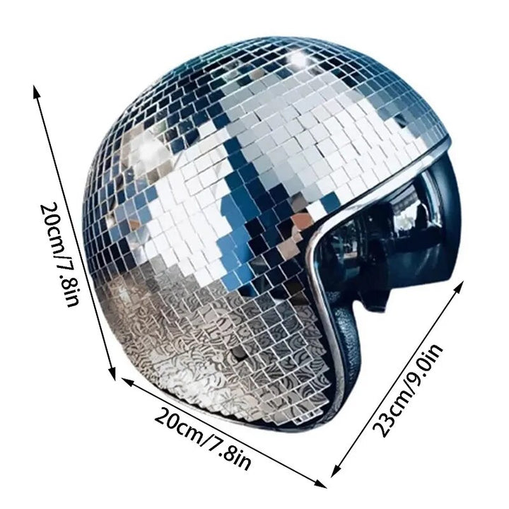 Disco Ball Silver Mirror Helmet Decor - Yililo