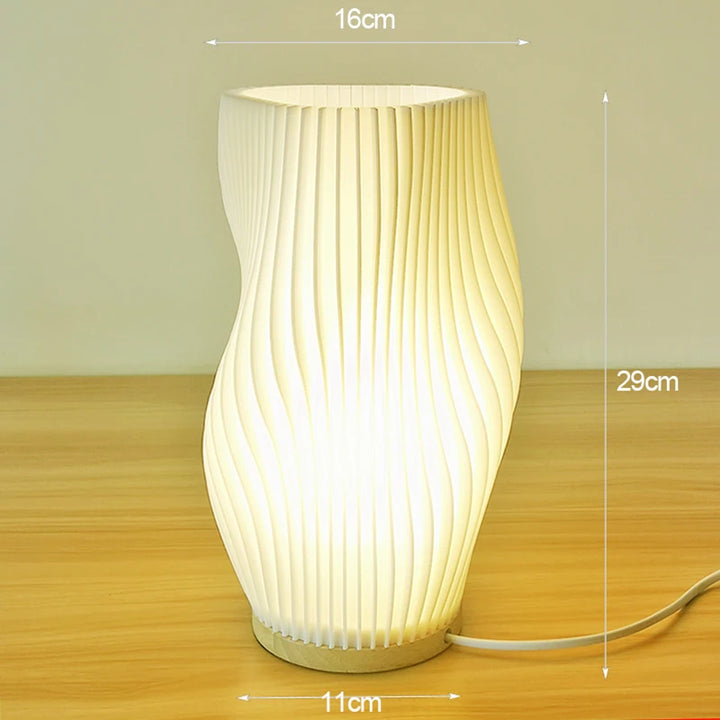 Curvy Cream Pleated Lamp - Yililo