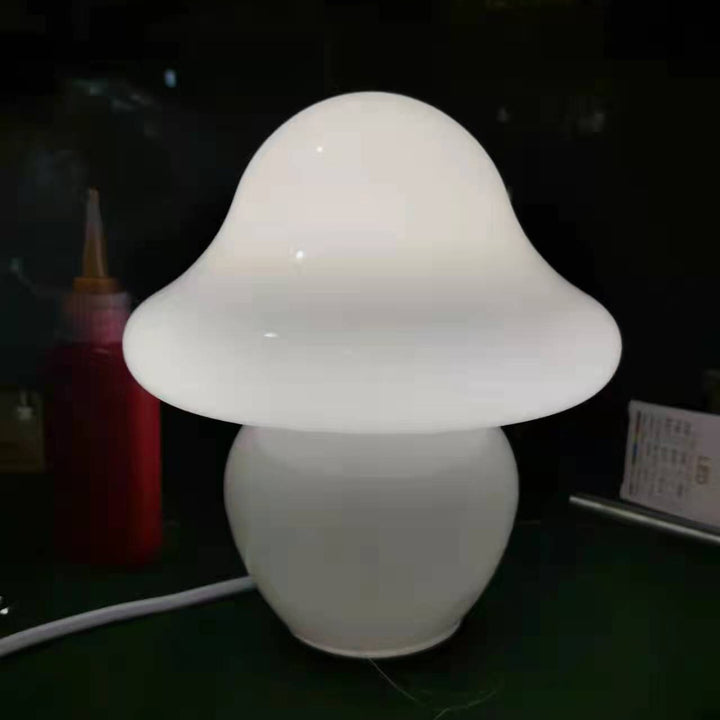Mushroom Toad Stool Glass Striped Table Lamp