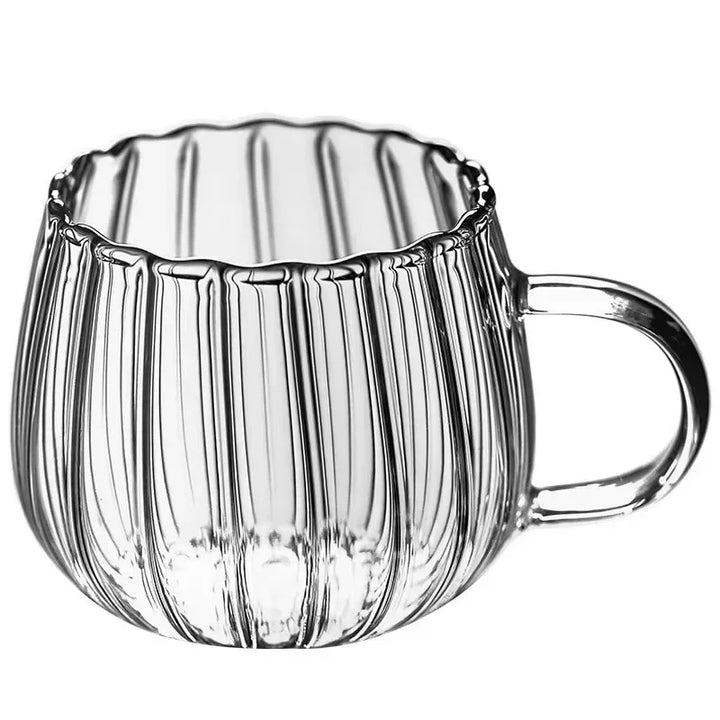 Vertical Stripe Bulb Shape Glass Mug