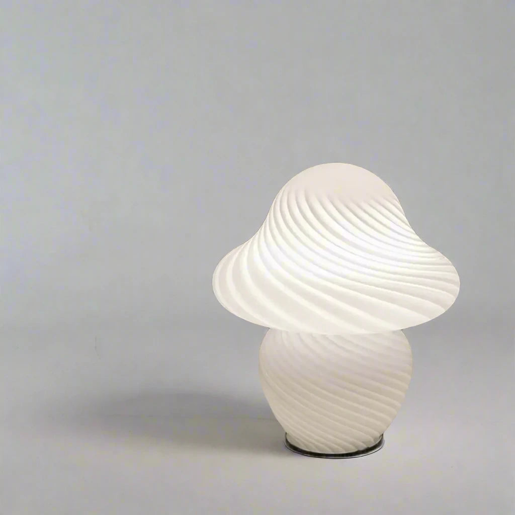 Mushroom Toad Stool Glass Striped Table Lamp - Yililo