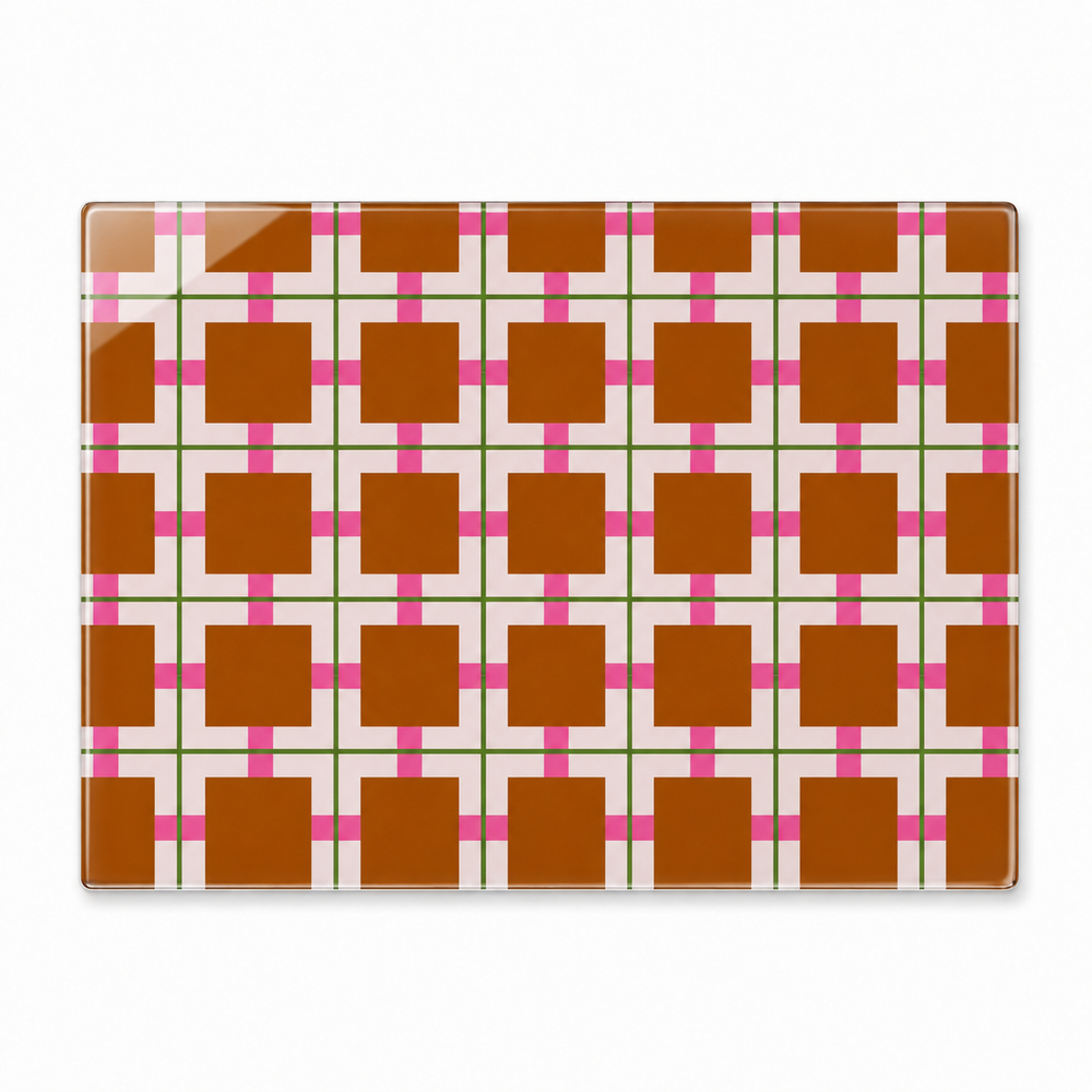 Studio Check glass placemats with bold graphic checks