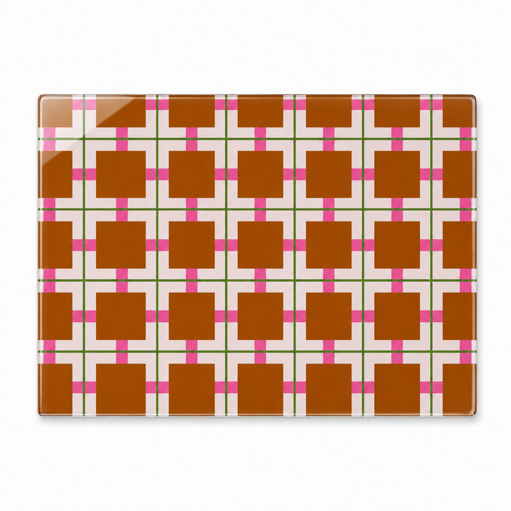 Studio Check glass placemats with bold graphic checks