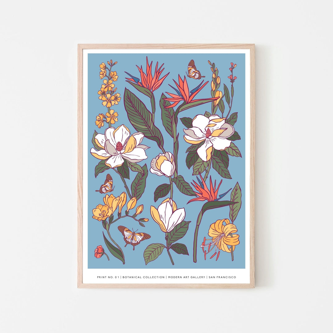 The Blue Wild Garden Fine Wall Art Print - Yililo