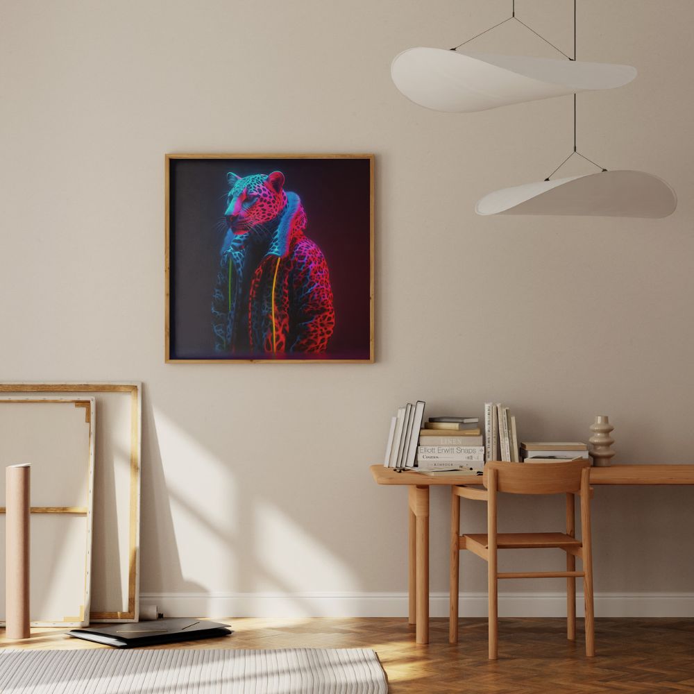 The Cool Neon Leopard Animal Wall Art Print - Yililo