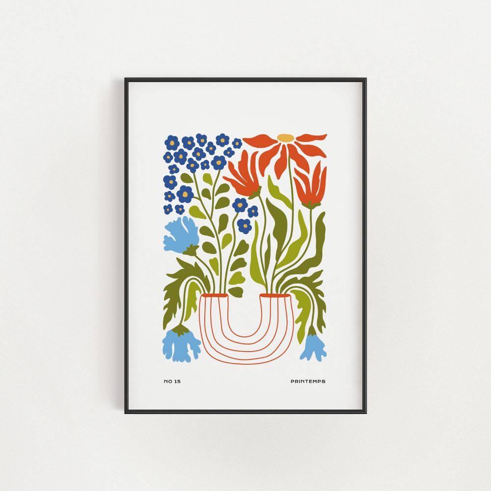 The Double Flower Vase Wall Art Poster - Yililo