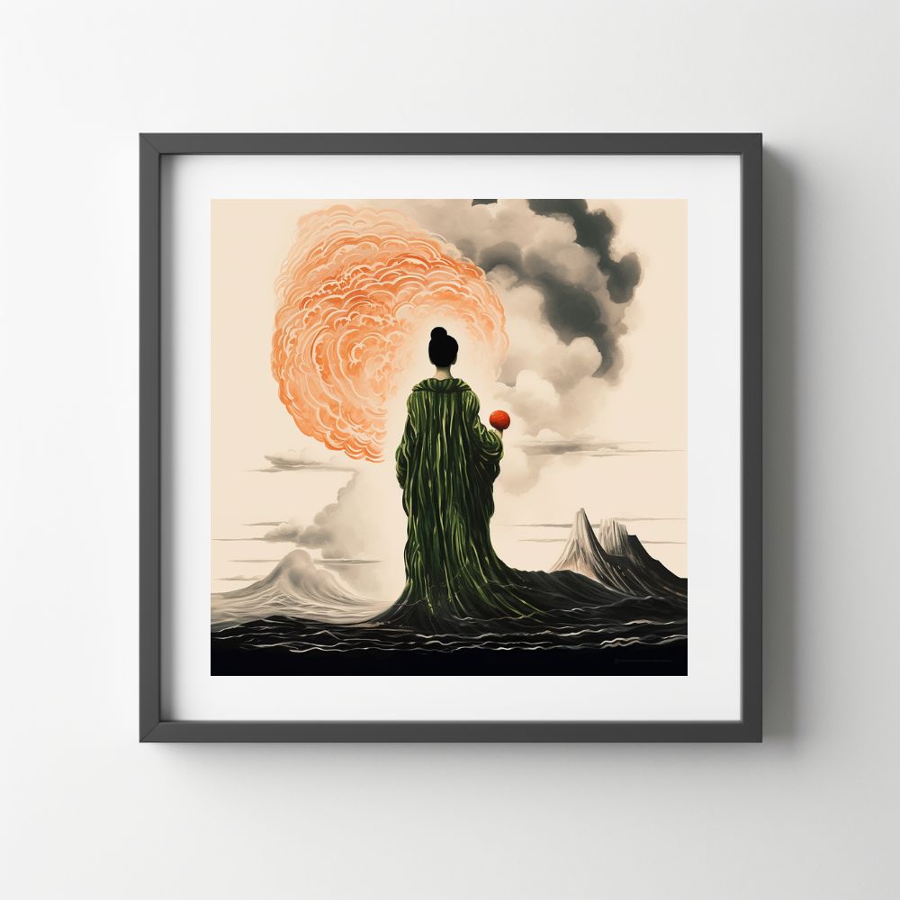 The Middle Abstract Orange Fine Art Wall Print - Yililo