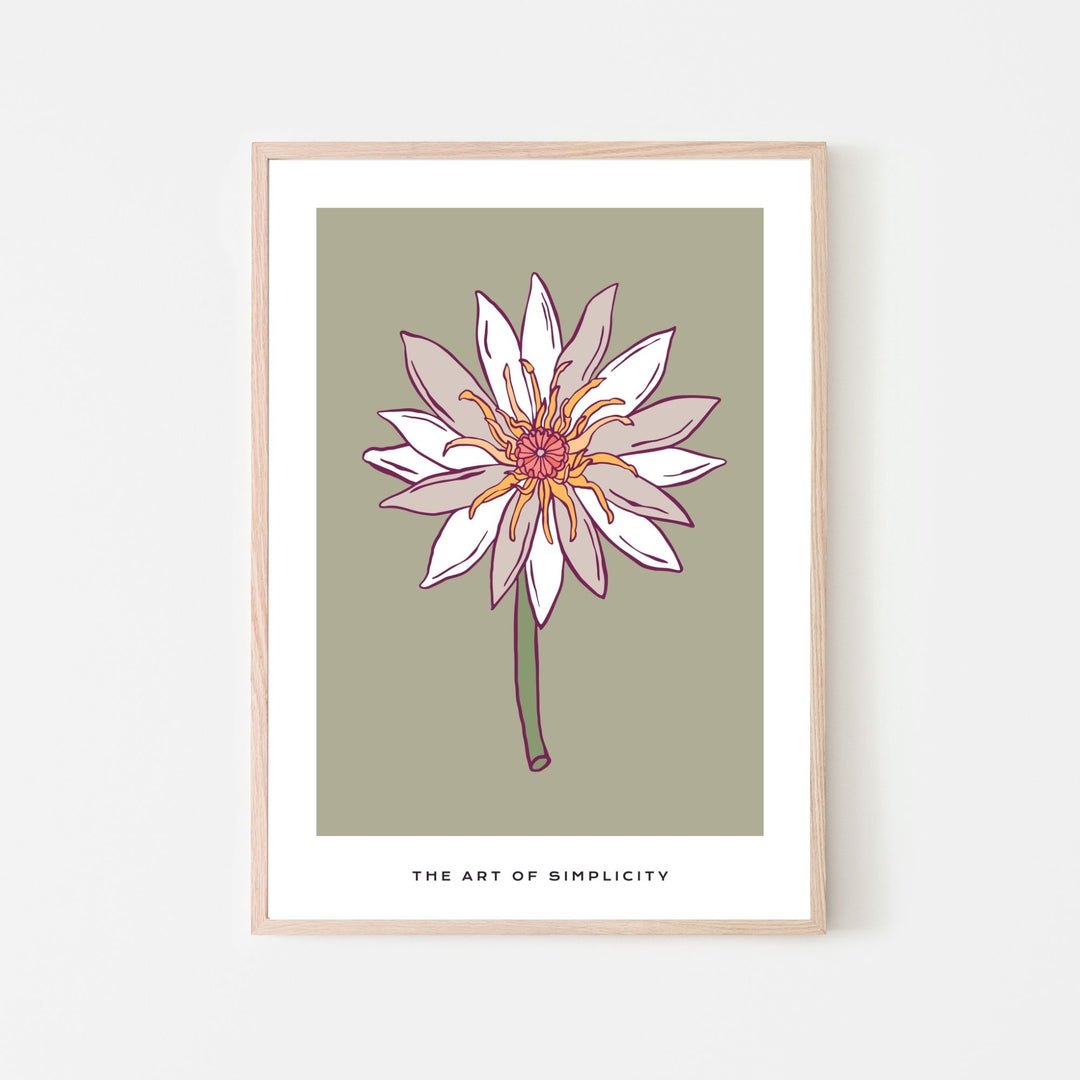 The Single White Flower Fine Wall Art Print - Yililo