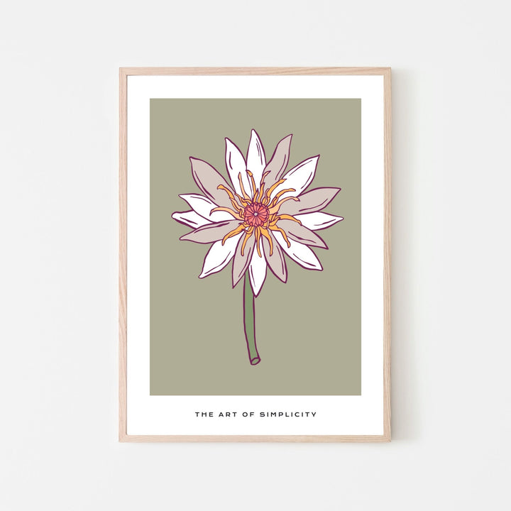 The Single White Flower Fine Wall Art Print - Yililo