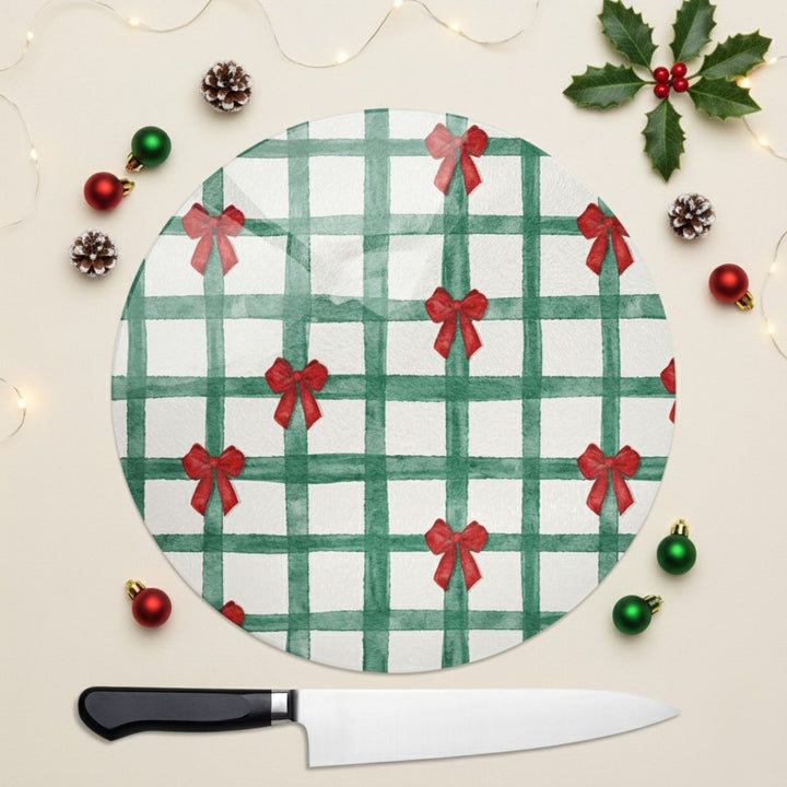 Bow About It Round Glass Chopping Board