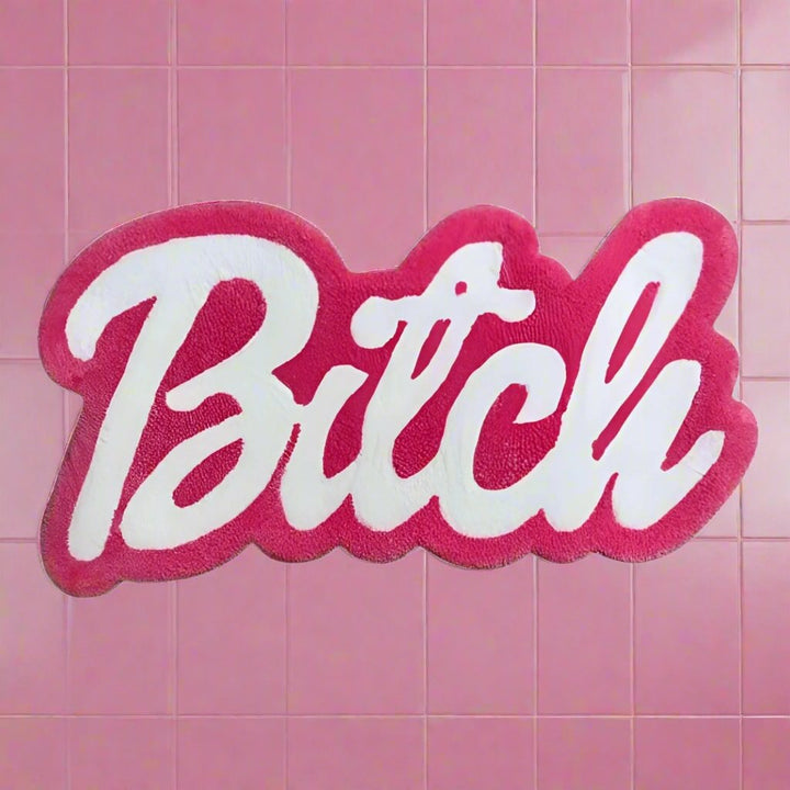 Pink Bitch Letter Rug