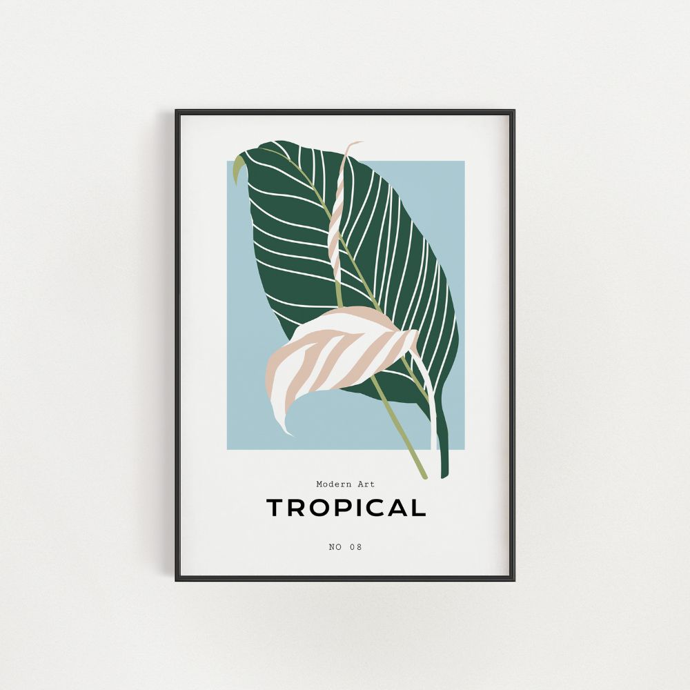Tropical Banana Leaf Wall Art Poster