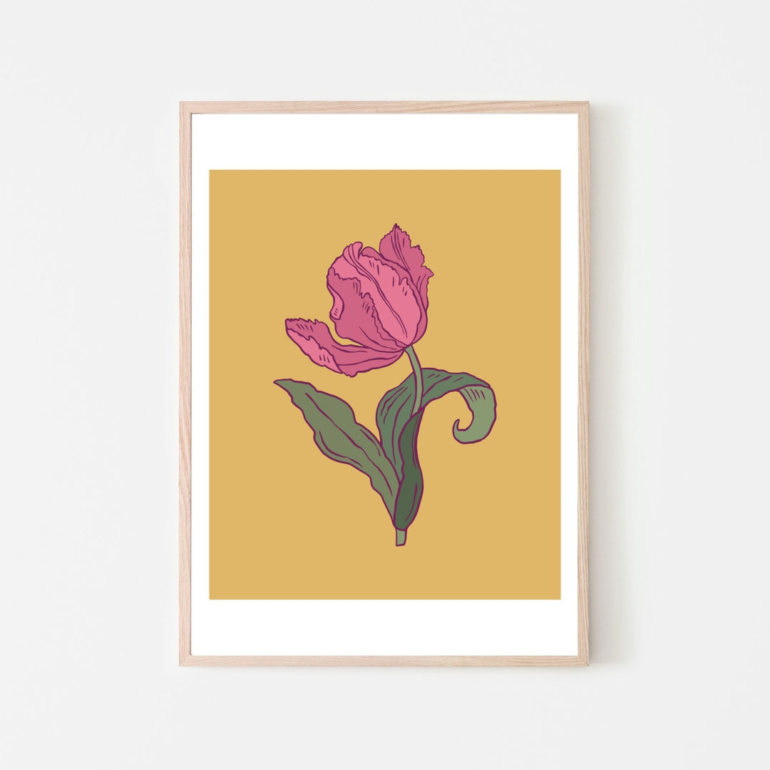 Yellow Pink Petal Serenade Fine Wall Art Print - Yililo