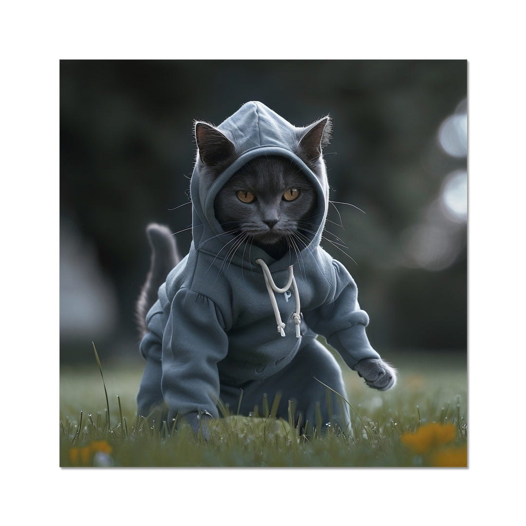 The Ninja Cat Funny Wall Art Poster