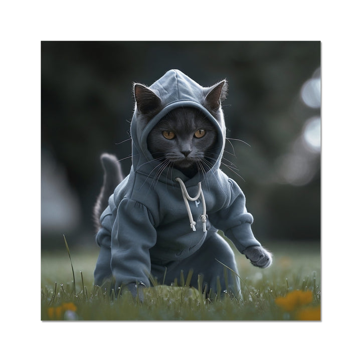 The Ninja Cat Funny Wall Art Poster - Yililo