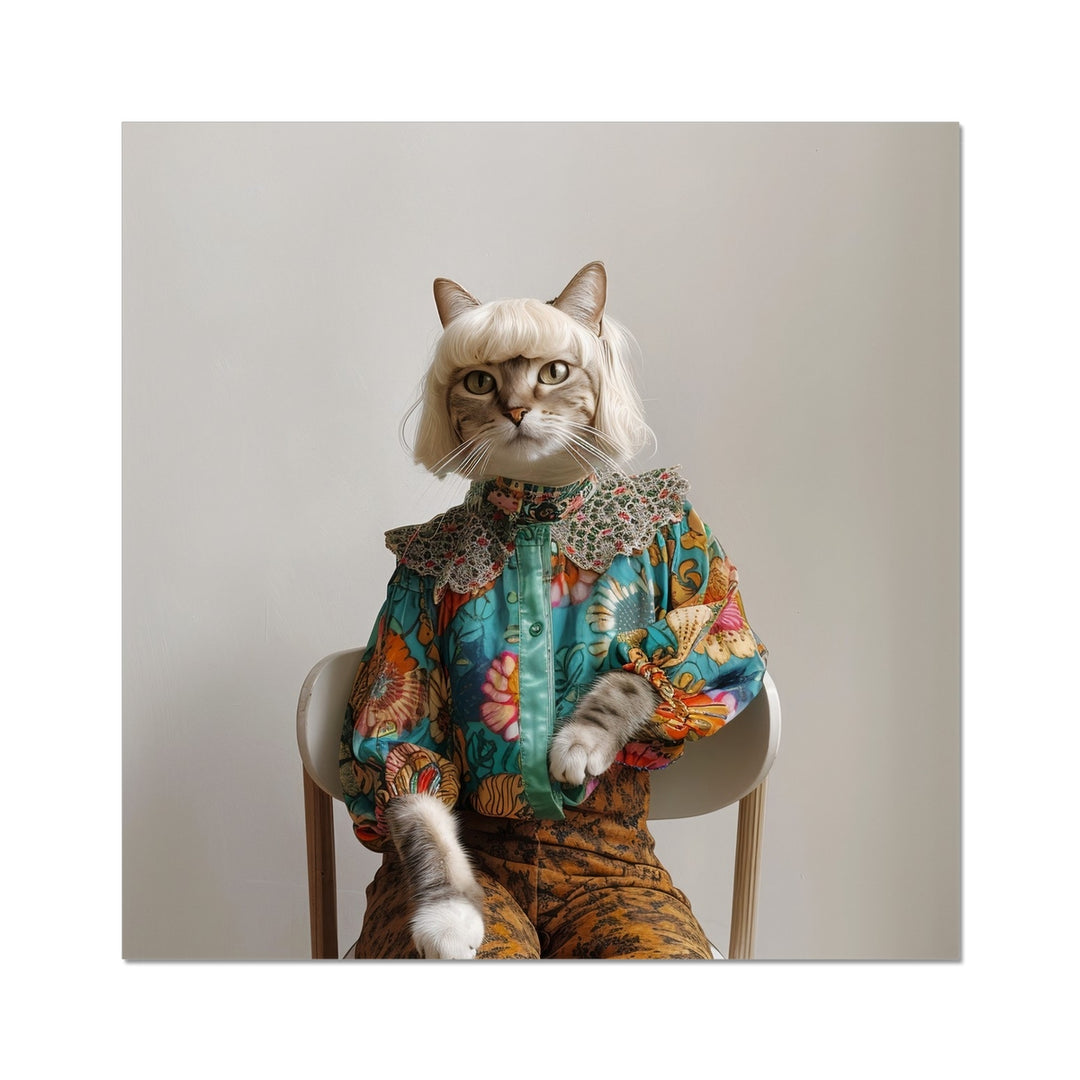 The Fashion Cat Funny Art Poster