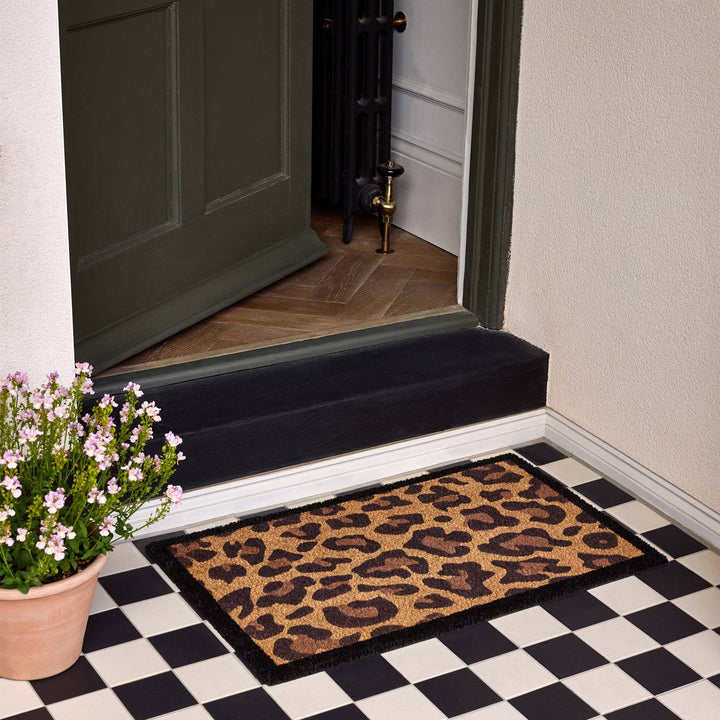 Leopard Print Coir Doormat 45x75