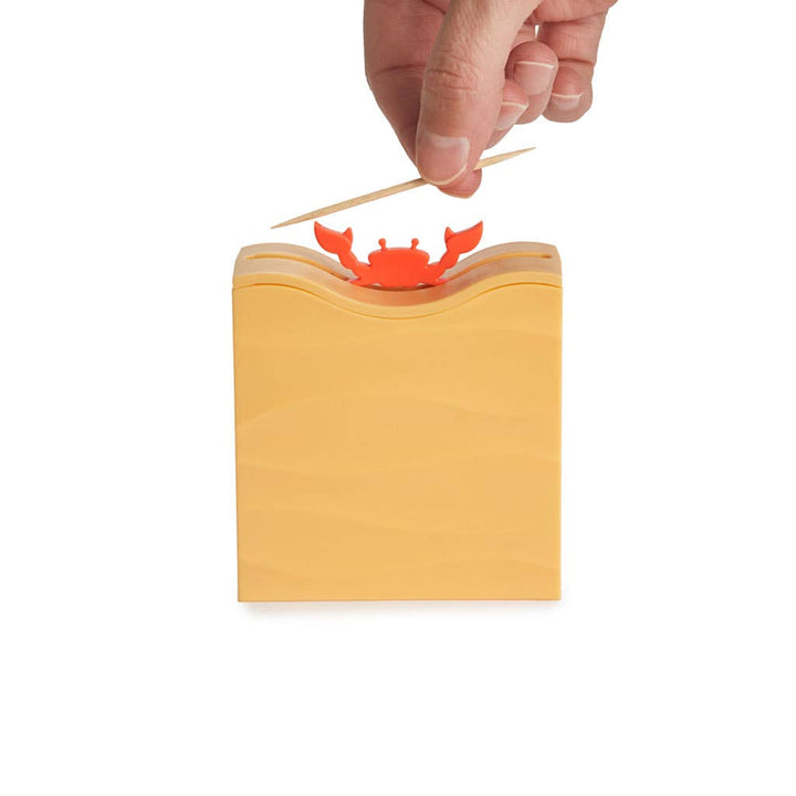 Red crab-shaped automatic toothpick holder made from ABS plastic