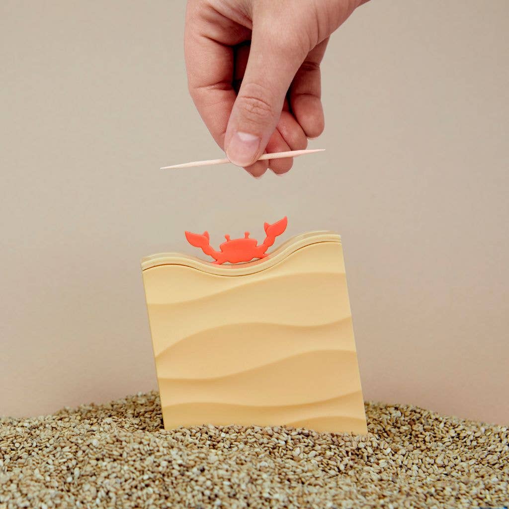 Red crab-shaped automatic toothpick holder made from ABS plastic